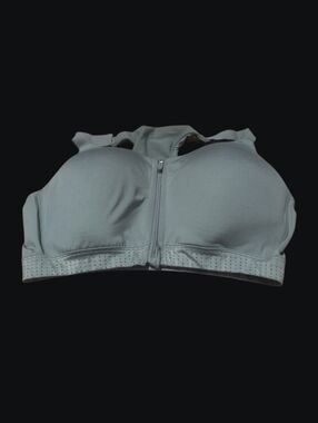 Title: Old Navy Active Women’s Sports Bra Size 8 Olive Green Front Zip High Supp